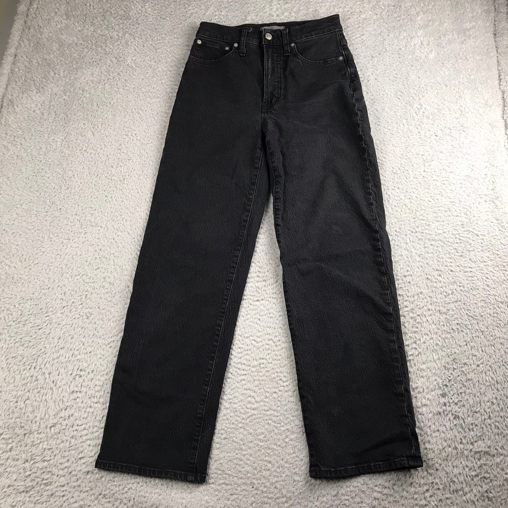 Madewell Perfect Vintage‎ Wide-Leg Jean Womens 25 (26x28) Black High Rise Denim